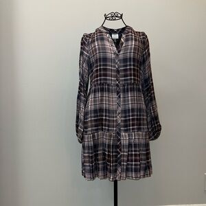 Knox Rose plaid long sleeve dress size Large